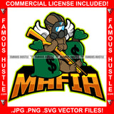 Mafia Baby Angel Wings Gas Mask Gold Machine Gun Cash Money Bags Hip Hop Rap Rapper Plug Trap Street Hood Ghetto Swag Thug Hustler Hustling Famous Hustle Baller Trapper Quote Art Graphic Design Logo T-Shirt Print Printing JPG PNG SVG Vector Cut File