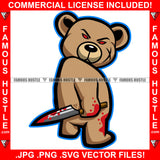 Original Gangsta Blood Gangster Horror Teddy Bear Scar Face Red Eyes Bloody Knife Hip Hop Rap Plug Trap Hood Ghetto Swag Thug Hustler Hustling Famous Hustle Baller Trapper Art Graphic Design Logo T-Shirt Print Printing JPG PNG SVG Vector Cut File