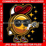Trap Season Gold Coin Gangster Cartoon Character Smoking Cigar Cap Sunglasses Sneakers Hip Hop Rap Rapper Plug Trap Street Hood Ghetto Swag Thug Famous Hustle Art Graphic Design Logo T-Shirt Print Printing JPG PNG SVG Vector Cut File