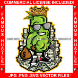 Cash Only King Gangster Green Drug Tree Money Stacks Bag Pistol Gun Sneakers Hip Hop Rap Plug Trap Street Hood Ghetto Swag Thug Hustler Hustling Famous Hustle Baller Trapper Art Graphic Design Logo T-Shirt Print Printing JPG PNG SVG Vector Cut File