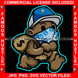 Gangster Black Baby Boy Blue Bandanna Face Cover Mask Cap Diaper Mean Face Cash Money Bag Hustling Hip Hop Rap Rapper Plug Trap Street Hood Trap Trapper Famous Hustle Art Graphic Design Logo T-Shirt Print Printing JPG PNG SVG Vector Cut File