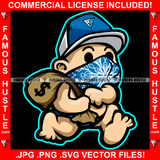Gangster Baby Boy Blue Bandanna Face Cover Mask Cap Diaper Mean Face Cash Money Bag Hustling Trap Trapper Famous Hustle Rapper Dope Baller Trapper Street Flex Dripping Art Graphic Design Logo T-Shirt Print Printing JPG PNG SVG Vector Cut File