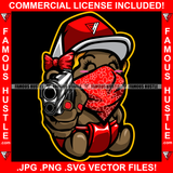 Gangster Baby Girl Red Bandanna Face Cover Mask Hat Cap Gold Jewelry Necklace Sneaker Diaper Mean Face Machine Gun Hustling Trap Trapper Famous Hustle Baller Art Graphic Design Logo T-Shirt Print Printing JPG PNG SVG Vector Cut File