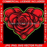 Heart Made Of Red Roses Hip Hop Rap Rapper Plug Trap Street Hood Ghetto Swag Thug Hustler Hustling Famous Hustle Baller Trapper Art Graphic Design Logo T-Shirt Print Printing JPG PNG SVG Vector Cut File
