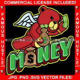 Money Red Teddy Bear Angel Wings Gold Jewelry Necklace Watch Cash Bag Hip Hop Rap Rapper Plug Trap Street Hood Ghetto Swag Thug Hustler Hustling Famous Hustle Baller Trapper Quote Art Graphic Design Logo T-Shirt Print Printing JPG PNG SVG Vector Cut File