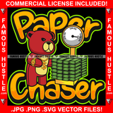 Paper Chaser Gangster Red Teddy Bear Gold Dollar Sign Necklace Jewelry Measuring Cash Money On Digital Scale Machine Hip Hop Rap Plug Trap Street Swag Thug Famous Hustle Quote Art Graphic Design Logo T-Shirt Print Printing JPG PNG SVG Vector Cut File