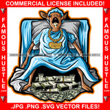 Goat Greatest Of All Time Having Cash Money Stacks Baby Delivery Gold Necklace Chain Hip Hop Rap Hustler Drip Trap Hood Thug Gang Street Ghetto Famous Hustle Art Graphic Design Logo T-Shirt Print Printing JPG PNG SVG Vector Cut File