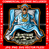 Goat Greatest Of All Time Having Cash Money Stacks Baby Delivery Gold Necklace Chain Hip Hop Rap Hustler Drip Trap Hood Thug Gang Street Ghetto Famous Hustle Art Graphic Design Logo T-Shirt Print Printing JPG PNG SVG Vector Cut File