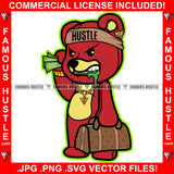 Teddy Bear Green Slime Dripping From Mouth Money Bag Cash Gold Jewelry Necklace Hip Hop Rap Rapper Plug Trap Street Hood Ghetto Swag Thug Boss Hustler Hustling Drip Art Graphic Design Logo T-Shirt Print Printing JPG PNG SVG Vector Cut File