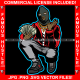 Trap Money Gangster Man Ski Mask Cash Money Black Eyes Gold Jewelry Hip Hop Rap Plug Trap Street Swag Thug Hustler Hustling Famous Hustle Baller Trapper Art Graphic Design Logo T-Shirt Print Printing JPG PNG SVG Vector Cut File