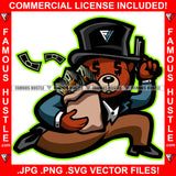 Trife Life Famous Hustle Teddy Bear Dollar Sign Eyes Cash Money Bags Black Hat Hip Hop Rap Rapper Plug Trap Swag Thug Hustler Hustling Drip Rich Art Graphic Design Logo T-Shirt Print Printing JPG PNG SVG Vector Cut File
