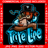 Trife Life Famous Hustle Teddy Bear Dollar Sign Eyes Cash Money Bags Black Hat Hip Hop Rap Rapper Plug Trap Swag Thug Hustler Hustling Drip Quote Rich Art Graphic Design Logo T-Shirt Print Printing JPG PNG SVG Vector Cut File