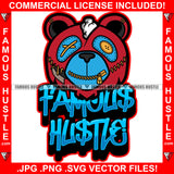 Famous Hustle Gangster Stitched Face Teddy Bear Zipper Mouth Stitches Button Eye Hip Hop Rap Rapper Plug Trap Street Hood Ghetto Swag Thug Hustler Hustling Trapper Quote Art Graphic Design Logo T-Shirt Print Printing JPG PNG SVG Vector Cut File