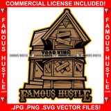 Trap King Famous Hustle Abandoned Drug House Boarded Up Ghetto Home Hood Hip Hop Rap Rapper Plug Trap Street Hood Ghetto Swag Thug Hustler Trapper Quote Art Graphic Design Logo T-Shirt Print Printing JPG PNG SVG Vector Cut File