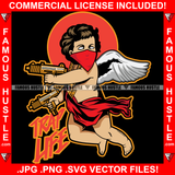 Trap Life Gangster Angel Wings Statue Red Bandanna Face Mask White Eyes Gold Jewelry Holding Machine Gun Hip Hop Rap Rapper Plug Trap Street Trapper Trench Gang Member Quote Art Graphic Design Logo T-Shirt Print Printing JPG PNG SVG Vector Cut File