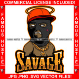 Savage Black Man Ski MaskGold Jewelry Dripping Baseball Cap Burglar Hat Robber Face Hip Hop Rap Rapper Drip Swag Plug Trap Hood Thug Gang Street Famous Hustle Quote Art Graphic Design Logo T-Shirt Print Printing JPG PNG SVG Vector Cut File