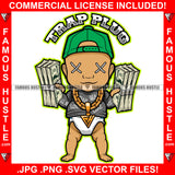 Trap Plug Gangster Baby Boy Diaper Gold Chain Hat Cap Cash Money Stitched Eyes Hip Hop Rap Rapper Plug Trap Street Hood Quote Dope Baller Trapper Hustling Flex Famous Hustle Art Graphic Design Logo T-Shirt Print Printing JPG PNG SVG Vector Cut File