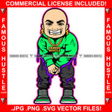 Sauce Dripping Drip Gangster White Boy Bald Man Mean Smile Gold Necklace Dollar Sign Earrings Hip Hop Rap Plug Trap Street Hood Swag Thug Famous Hustle Baller Trapper Art Graphic Design Logo T-Shirt Print Printing JPG PNG SVG Vector Cut File