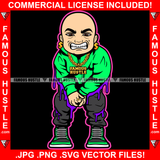 Sauce Dripping Drip Gangster White Boy Bald Man Mean Smile Gold Necklace Dollar Sign Earrings Hip Hop Rap Plug Trap Street Hood Swag Thug Famous Hustle Baller Trapper Art Graphic Design Logo T-Shirt Print Printing JPG PNG SVG Vector Cut File