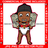 Black Gangster Baby Boy Diaper Gold Chain Necklace Child Cash Money Hand Cap Stitched Mouth Hip Hop Rap Rapper Plug Trap Street Hood Ghetto Swag Thug Hustler Famous Hustle Rich Art Graphic Design Logo T-Shirt Print Printing JPG PNG SVG Vector Cut File