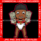 Black Gangster Baby Boy Diaper Gold Chain Necklace Child Cash Money Hand Cap Stitched Mouth Hip Hop Rap Rapper Plug Trap Street Hood Ghetto Swag Thug Hustler Famous Hustle Rich Art Graphic Design Logo T-Shirt Print Printing JPG PNG SVG Vector Cut File