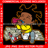 Gangster Baby Boy Diaper Gold Chain Cash Money Stack Drinking Lean Purple Drink Bottle Famous Hustle Hip Hop Rap Plug Trap Street Hood Ghetto Thug Boss Hustler Hustling Drip Art Graphic Design Logo T-Shirt Print Printing JPG PNG SVG Vector Cut File