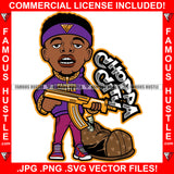 Choppa City Gangster Rapper Gold Machine Gun Chain Necklace Luxury Money Bag Famous Hustle Hip Hop Rap Plug Trap Hustler Hustling Dope Mafia Mob Slum Slime Smoke Gang Thug Quote Art Graphic Design Logo T-Shirt Print Printing JPG PNG SVG Vector Cut File