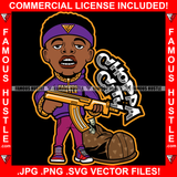 Choppa City Gangster Rapper Gold Machine Gun Chain Necklace Luxury Money Bag Famous Hustle Hip Hop Rap Plug Trap Hustler Hustling Dope Mafia Mob Slum Slime Smoke Gang Thug Quote Art Graphic Design Logo T-Shirt Print Printing JPG PNG SVG Vector Cut File