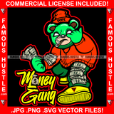 Money Gang Gangster Teddy Bear White Eyes Mean Face Dope Red Cap Dress Cash Money Smoking Hip Hop Rap Plug Trap Street Hustler Hustling Trap Trapper Quote Art Graphic Design Logo T-Shirt Print Printing JPG PNG SVG Vector Cut File