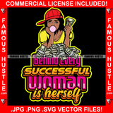 Behind Every Successful Women Is Herself Sexy Blowing Bubble Cap Hat Cash Money Stacks Tattoo Hip Hop Rap Hustler Boss Drip Swag Plug Trap Hood Thug Gang Street Baller Rich Quote Art Graphic Design Logo T-Shirt Print Printing JPG PNG SVG Vector Cut File