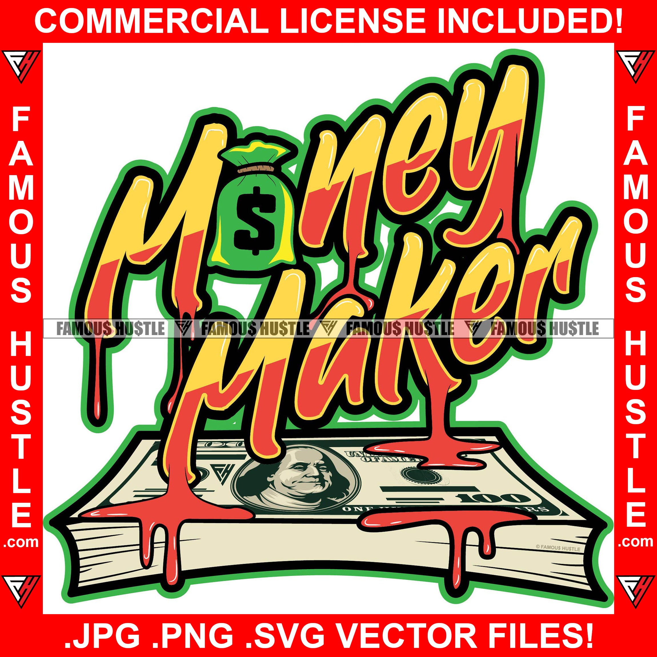 Money Maker Dripping Cash Bundles Hip Hop Rap Rapper Plug Trap Street ...