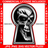 Gangsta Horror Grim Reaper Skull Skeleton Face Watching From Keyhole Hip Hop Rap Rapper Plug Trap Street Hood Ghetto Swag Thug Hustler Hustling Famous Hustle Baller Trapper Art Graphic Design Logo T-Shirt Print Printing JPG PNG SVG Vector Cut File