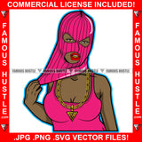 Gang Culture Lady Boss Black Sexy Gangster Woman Ski Mask Gold Teeth Necklace Hip Hop Rap Rapper Plug Trap Street Hood Ghetto Swag Thug Hustler Hustling Famous Hustle Art Graphic Design Logo T-Shirt Print Printing JPG PNG SVG Vector Cut File