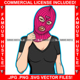 Runnin' The Streets Mean Face Lady Boss Sexy Gangster Woman Ski Mask Gold Teeth Hip Hop Rap Plug Trap Street Hood Swag Thug Hustler Hustling Famous Hustle Baller Trapper Art Graphic Design Logo T-Shirt Print Printing JPG PNG SVG Vector Cut File