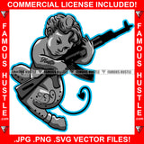 Street Gangster Boy Statue Devil Satan Tail Black Eyes Machine Gun Body Tattoo Hip Hop Rap Plug Trap Hood Ghetto Thug Hustler Hustling Drip Famous Hustle Rich Art Graphic Design Logo T-Shirt Print Printing JPG PNG SVG Vector Cut File