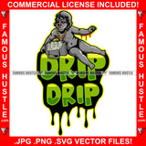 Drip Drip Gangster Baby Statue Cash Money Bag Gold Necklace Eyes Red Dripping Hip Hop Rap Plug Street Hood Ghetto Swag Thug Hustler Hustling Famous Hustle Baller Trapper Quote Art Graphic Design Logo T-Shirt Print Printing JPG PNG SVG Vector Cut File