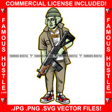 Famous Hustle Gangster George Washington Dead President Cap Machine Gun Gold Necklace Jewelry Sneakers Hip Hop Rap Hustler Boss Drip Swag Plug Trap Hood Thug Street Thug Cash Art Graphic Design Logo T-Shirt Print Printing JPG PNG SVG Vector Cut File