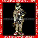 Famous Hustle Gangster George Washington Dead President Cap Machine Gun Gold Necklace Jewelry Sneakers Hip Hop Rap Hustler Boss Drip Swag Plug Trap Hood Thug Street Thug Cash Art Graphic Design Logo T-Shirt Print Printing JPG PNG SVG Vector Cut File