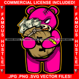 Gangster Teddy Bears White Eyes Scar Face Gold Teeth Cash Money Bag Hip Hop Rapper Plug Trap Hood Ghetto Swag Thug Hustler Hustling Drip Rich Art Graphic Design Logo T-Shirt Print Printing JPG PNG SVG Vector Cut File