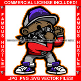 Famous Hustle Black Baby Boy Bandanna Face Cover Mask Cap Sneakers Ready To Fight Hip Hop Rap Rapper Plug Trap Street Hood Ghetto Swag Thug Hustler Hustling Baller Trapper Art Graphic Design Logo T-Shirt Print Printing JPG PNG SVG Vector Cut File