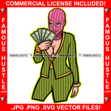 Boss Bitch Sexy Gangster Lady Female Pink Ski Mask Sexy Dress Gold Jewelry Cash Money Hip Hop Rap Plug Trap Street Hood Ghetto Hustler Hustling Drip Rich Thug Famous Hustle Art Graphic Design Logo Print Printing Vector SVG Cut File