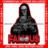 Famous Hustle Gangster Mona Lisa Skeleton Dead Horror Bones Black Vintage Body Tattoo Hip Hop Rap Rapper Plug Trap Street Hustler Hustling Gang Member Trap Trapper Gangsta Quote Art Graphic Design Logo T-Shirt Print Printing JPG PNG SVG Vector Cut File