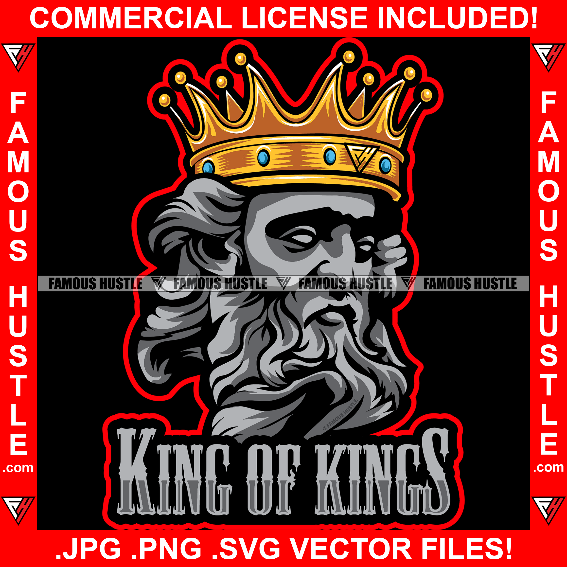 King Of Kings Beard Man Statue Face Gold Crown Hip Hop Rap Rapper Plug ...