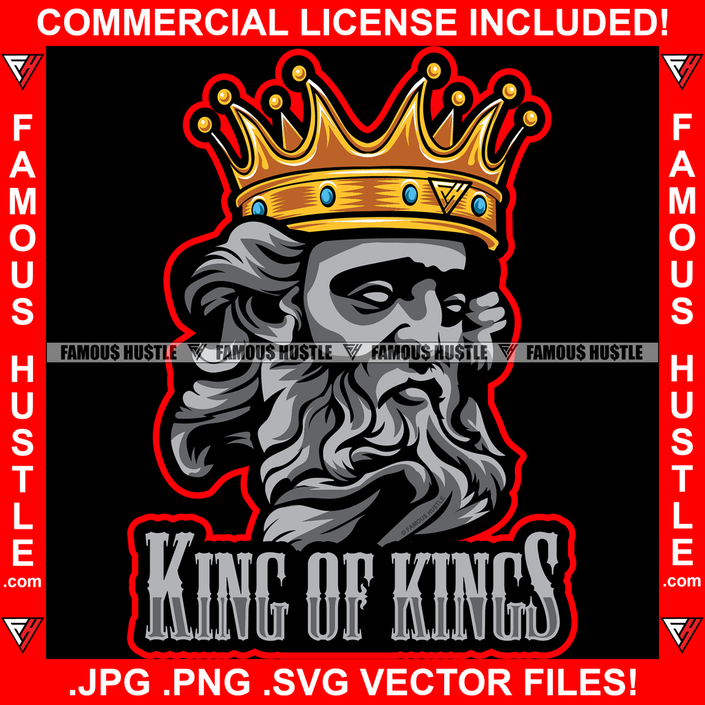 King Of Kings Beard Man Statue Face Gold Crown Hip Hop Rap Rapper Plug ...