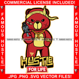 Hustle For Life Gangster Teddy Bear Burglar Mask Scar Face Gun Gold Chain Necklace Tattoo Hip Hop Rap Rapper Plug Trap Street Hood Ghetto Thug Hustler Hustling Drip Famous Quote Art Graphic Design Logo T-Shirt Print Printing JPG PNG SVG Vector Cut File