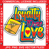 Loyalty Over Love Gold Lock Famous Hustle Tattoo Hip Hop Rap Hustling Boss Drip Swag Plug Trap Hood Thug Gang Street Mafia Mob Famous Hustle Quote Art Graphic Design Logo T-Shirt Print Printing JPG PNG SVG Vector Cut File