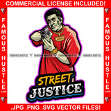 Street Justice Gangster President Ben Franklin Abusing Gold Chain Necklace Pistol Get Active Gang Hip Hop Rap Trap Street Hood Ghetto Thug Hustler Hustling Famous Hustle Quote Art Graphic Design Logo T-Shirt Print Printing JPG PNG SVG Vector Cut File