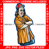 Gangster President Ben Franklin Yellow Shirt Abusing Gold Chain Necklace Cap Get Active Gang Hip Hop Rap Trap Street Hood Ghetto Thug Hustler Hustling Famous Hustle Art Graphic Design Logo T-Shirt Print Printing JPG PNG SVG Vector Cut File