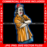 Gangster President Ben Franklin Yellow Shirt Abusing Gold Chain Necklace Cap Get Active Gang Hip Hop Rap Trap Street Hood Ghetto Thug Hustler Hustling Famous Hustle Art Graphic Design Logo T-Shirt Print Printing JPG PNG SVG Vector Cut File