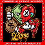 Love Dripping Broken Red Heart Stitched Cash Money Bill Two Face Patches Cross Eye Heart Hand Dripping Bloody Blood Bag Hip Hop Rap Plug Street Ghetto Swag Thug Famous Hustle Quote Art Graphic Design Logo T-Shirt Print Printing JPG PNG SVG Vector Cut File